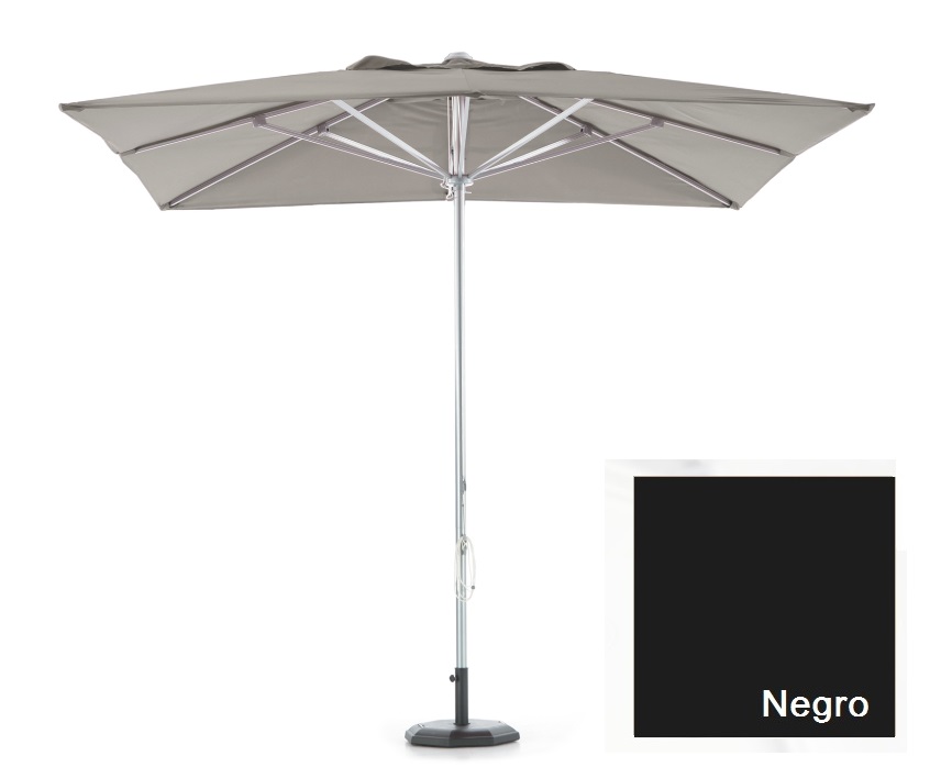 Parasol aluminio lona negra 300x300