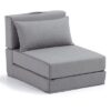 Puf cama plegable tela varese gris