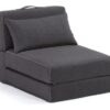 Puf cama plegable tela varese gris oscuro