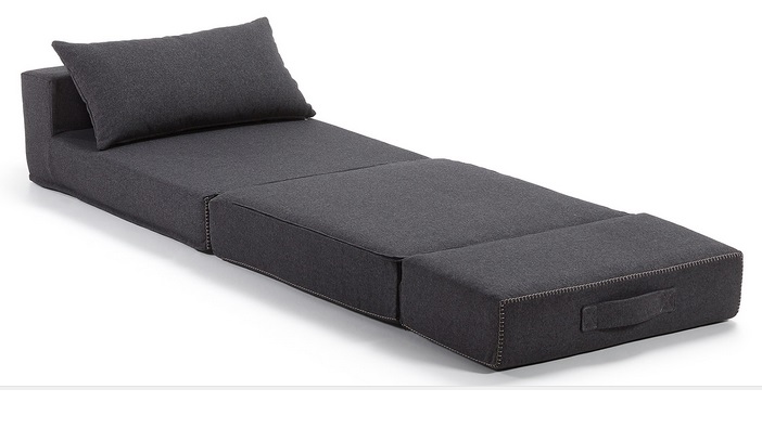 Puf cama plegable tela varese gris oscuro