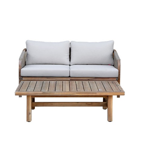 Sofa Eiger madera acacia cuerda 2 plazas