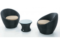 Set lounge Fun rattan negro