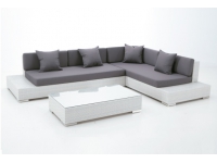 Set lounge rattan blanco Yala