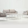 Set Alaska sofas cuerda beige aluminio blanco