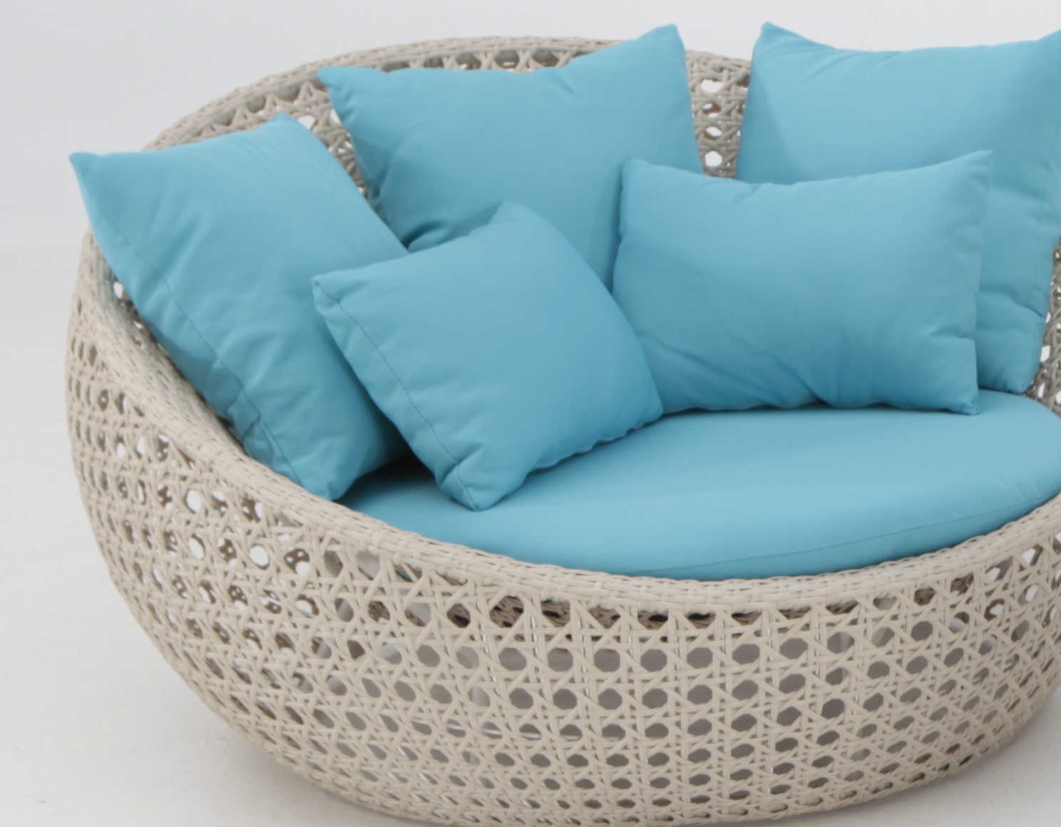 Set lounge Swala rattan color blanco roto