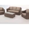 Set sofas rattan marron alacan 5 plazas