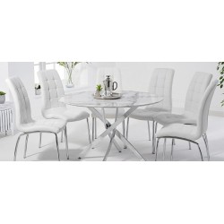 Silla de comedor Jady similpiel blanca