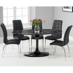 Silla de comedor Jady similpiel negra