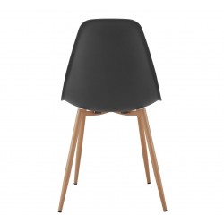 Silla de metal color madera polipropileno negro