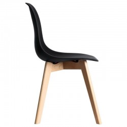 Silla de diseño madera de haya polipropileno negro