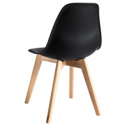 Silla de diseño madera de haya polipropileno negro