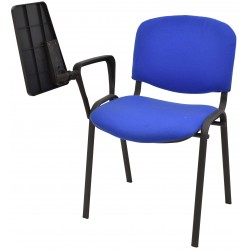 Silla con brazo y pala derecha tapizado azul