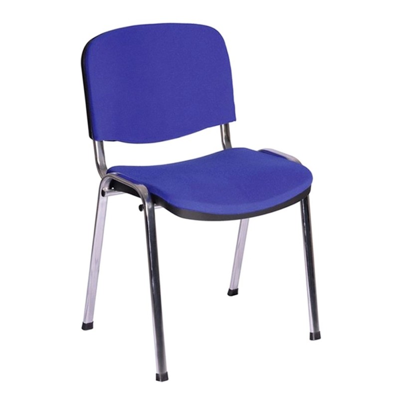 Silla de diseño multiusos acero cromado tejido color azul