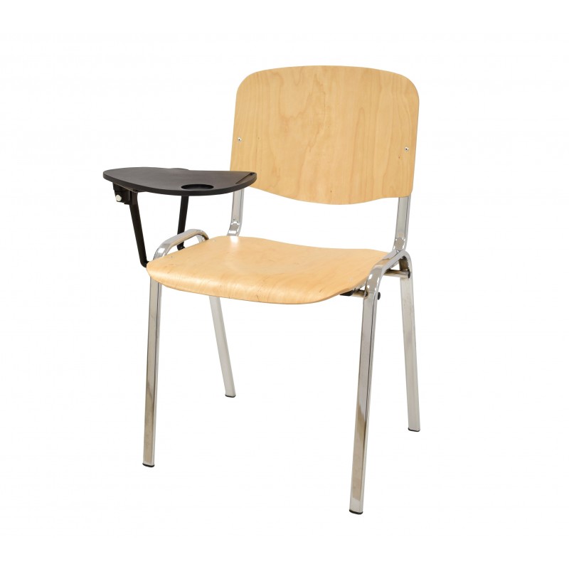 Silla con brazo y pala derecha madera natural