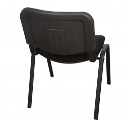 Silla de diseño multiusos acero cromado tejido color negro