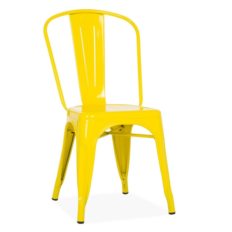 Silla de diseño tolix acero amarillo