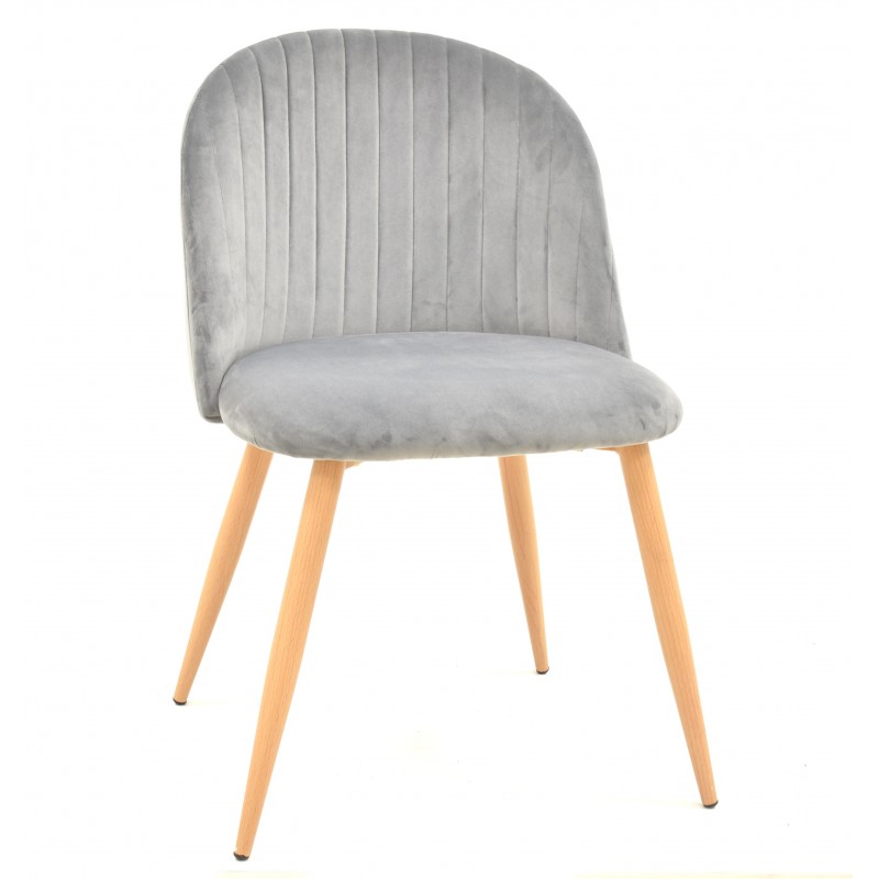 Silla Velvet terciopelo gris