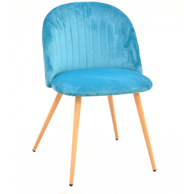 Silla Velvet terciopelo turquesa