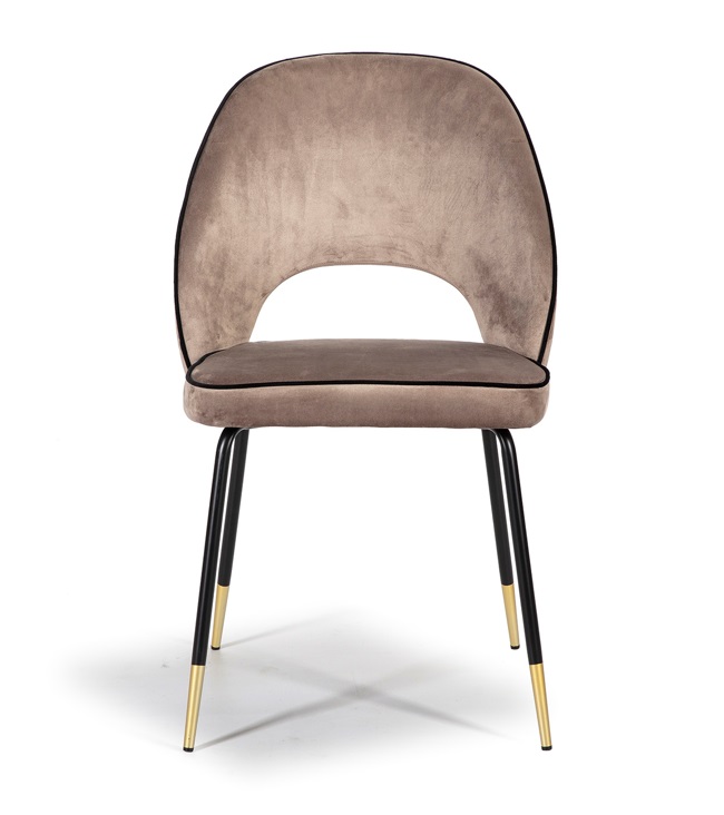 Silla Glam terciopelo beige DC-539