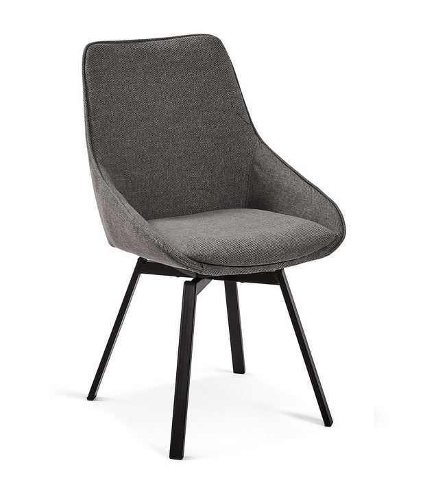 Silla Art tela gris oscuro giratoria