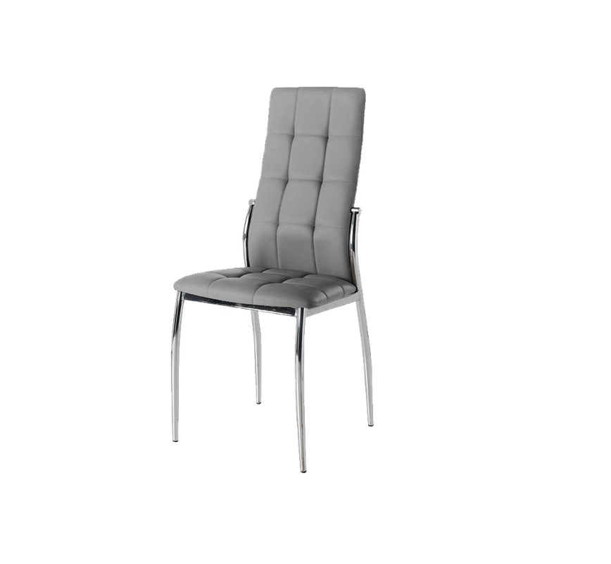 Silla moderna capitone polipiel gris