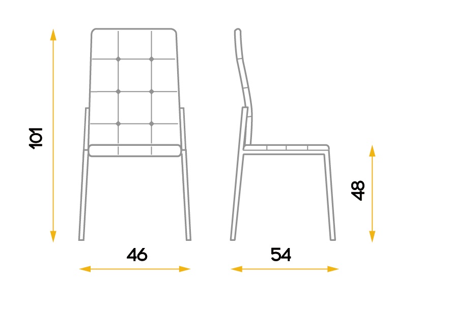 Silla de comedor moderna tela gris oscuro