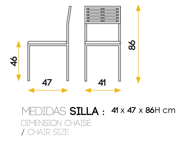 silla de cocina tapizada polipiel Lago