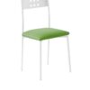 Silla cocina metal blanco polipiel verde Faro