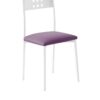 Silla cocina metal blanco polipiel morado Faro