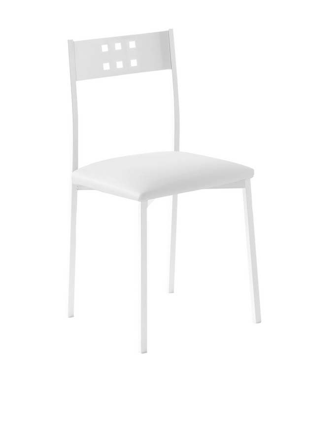 Silla cocina metal blanco polipiel blanco Faro