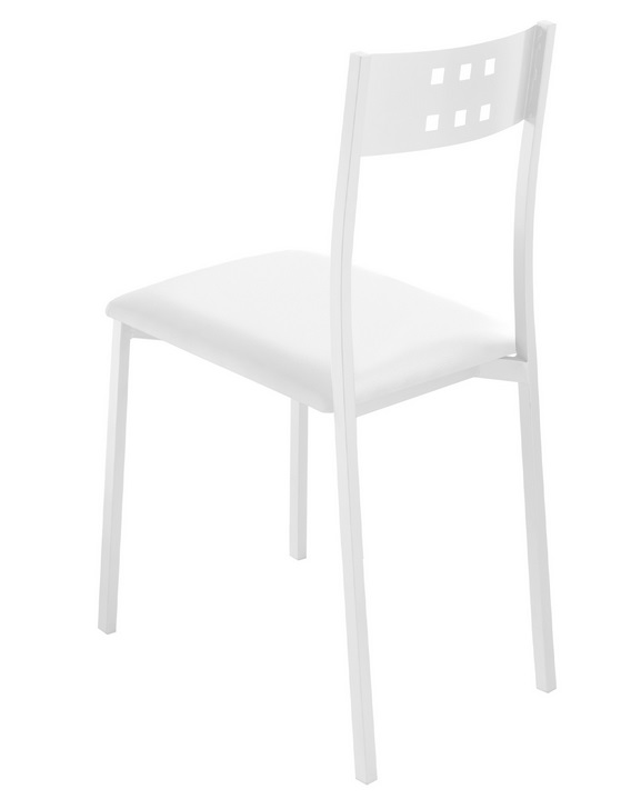 Silla cocina metal blanco polipiel blanco Faro