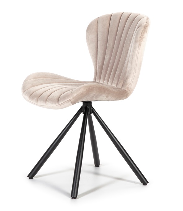 Silla terciopelo concha giratoria DC-543 beige