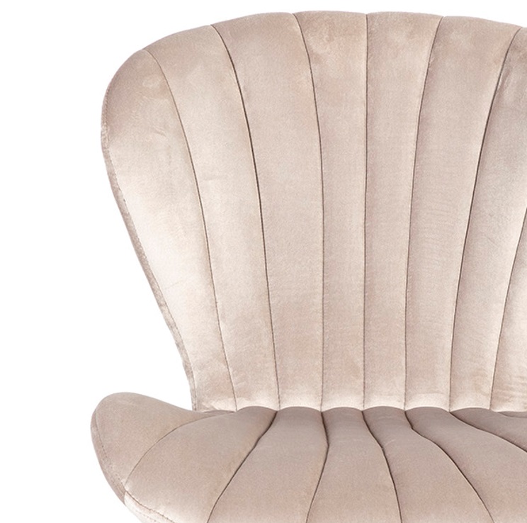 Silla terciopelo concha giratoria DC-543 beige