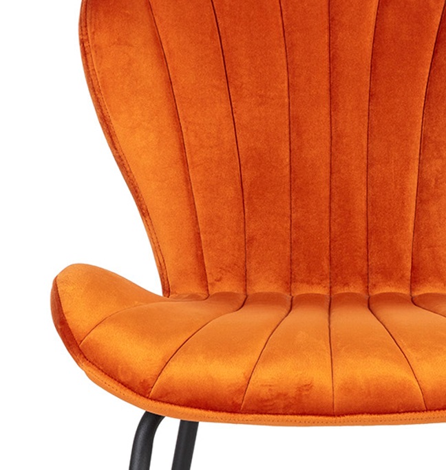 Silla concha terciopelo naranja DC-541