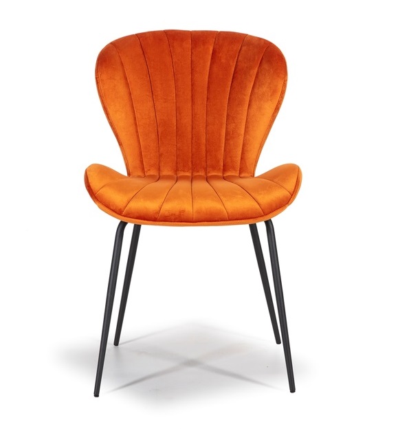 Silla concha terciopelo naranja DC-541