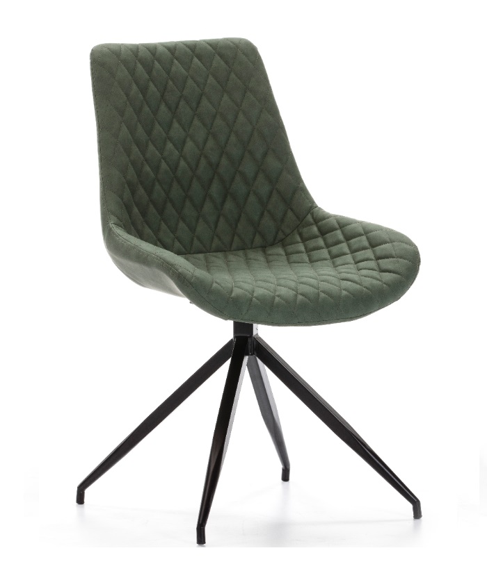 Silla de comedor giratoria DC-118 ecopiel verde