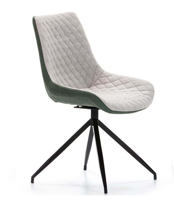 Silla combinada DC-118 ecopiel verde tela gris