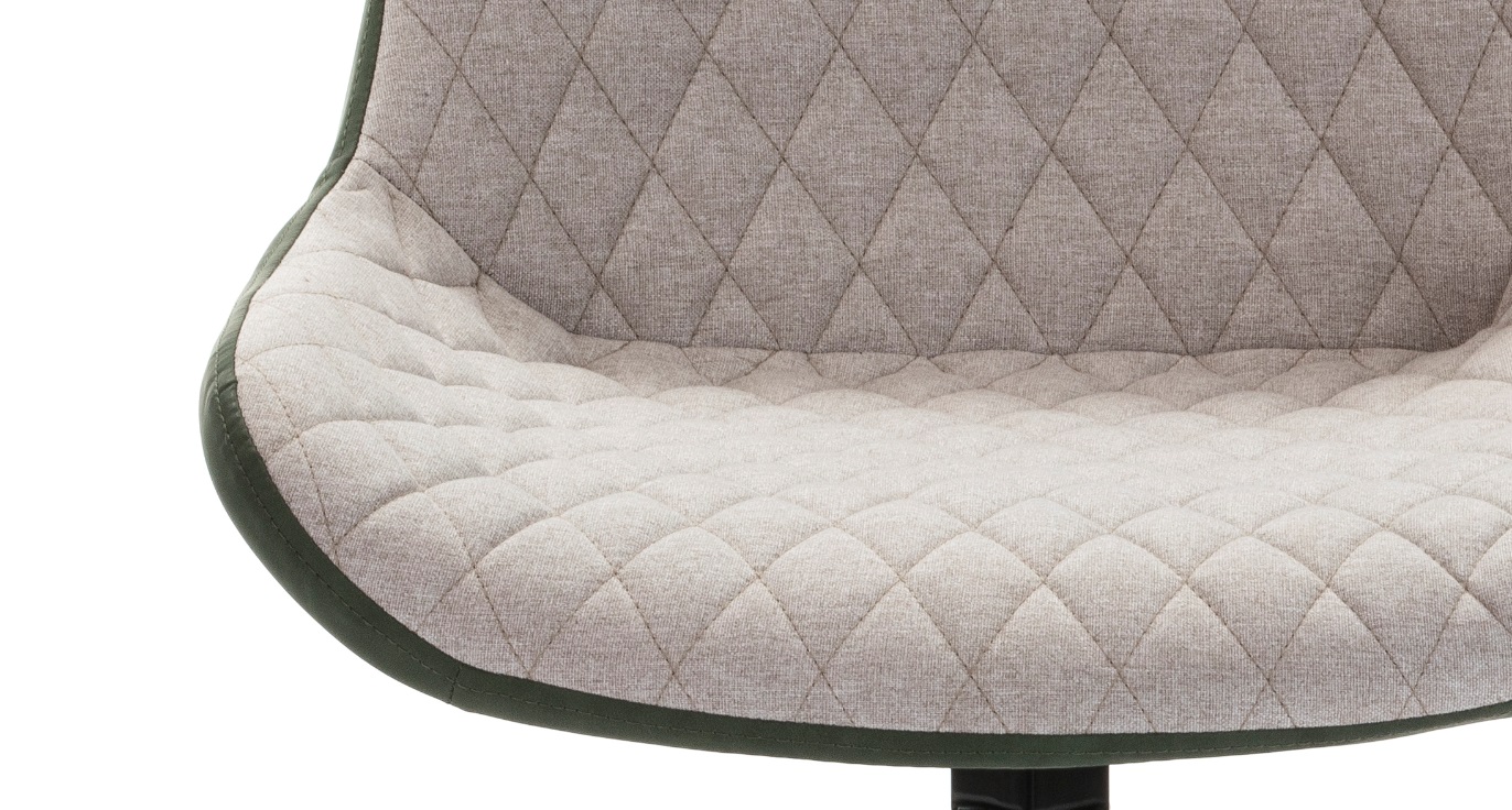 Silla combinada DC-118 ecopiel verde tela gris