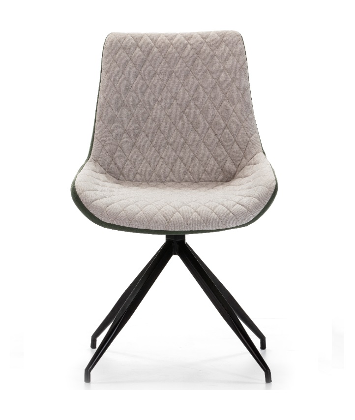 Silla combinada DC-118 ecopiel verde tela gris