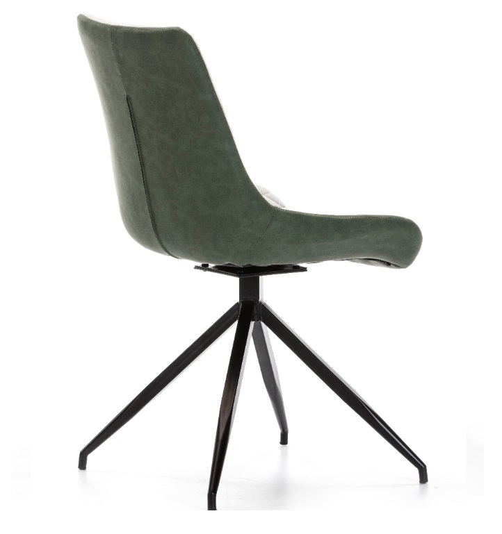 Silla combinada DC-118 ecopiel verde tela gris