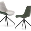 Silla combinada DC-118 ecopiel verde tela gris