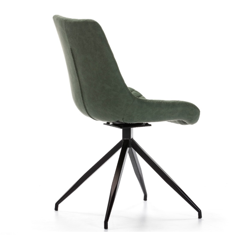 Silla de comedor giratoria DC-118 ecopiel verde