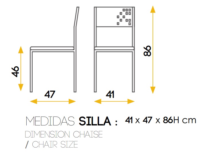 Silla de cocina tapizada polipiel Luso