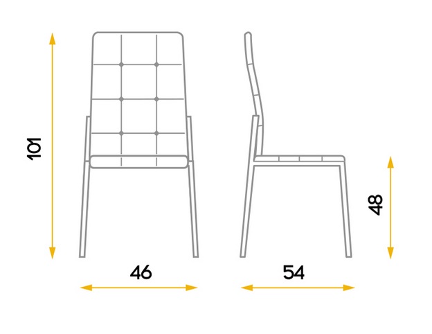 Silla de comedor moderna capitone polipiel blanco