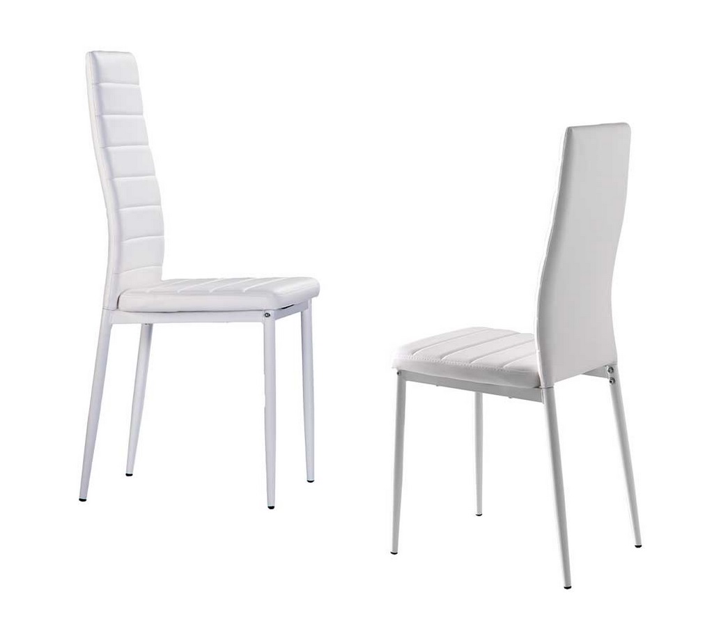 Silla Claudia polipiel blanco