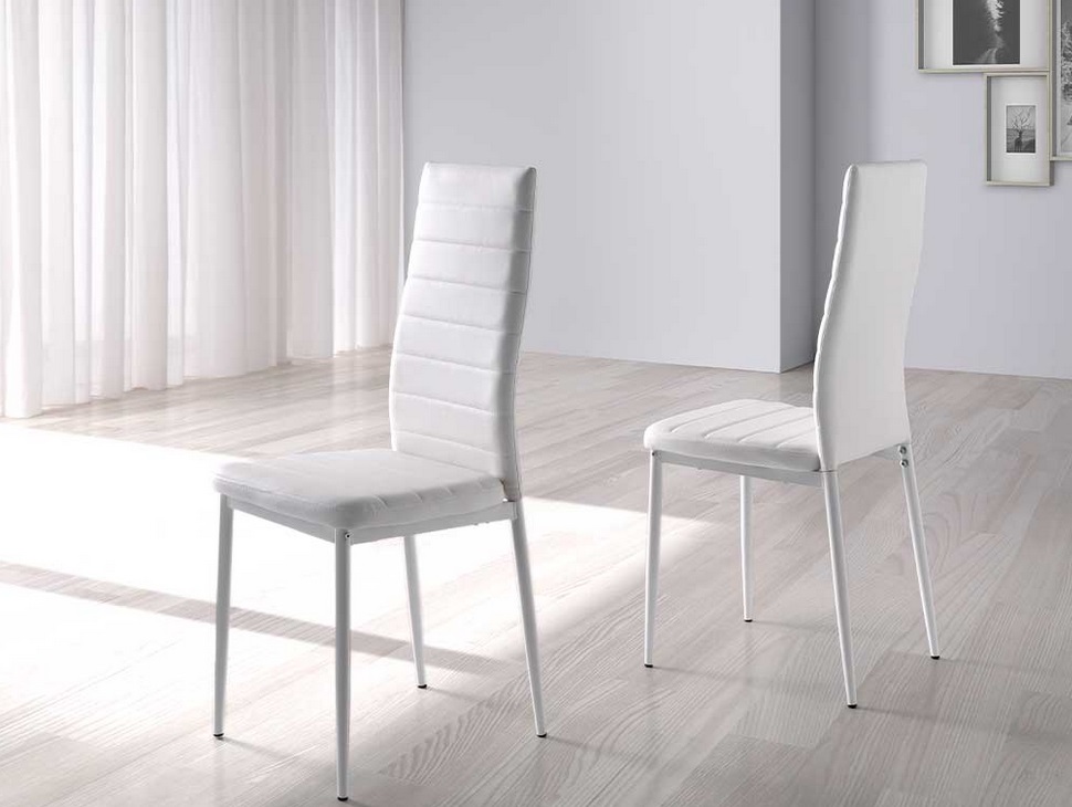 Silla Claudia polipiel blanco