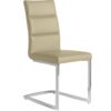 Silla moderna polipiel beige acero cromado