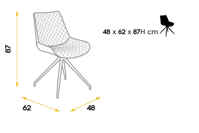 Silla de comedor giratoria combinada tela gris ecopiel gris