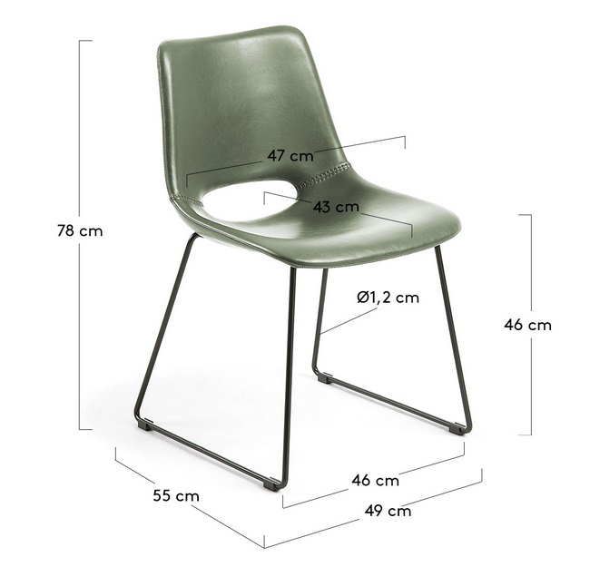 Silla Gency reto piel verde