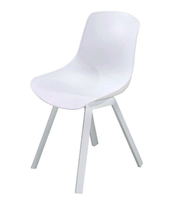 Silla Siena polipropileno aluminio blanco